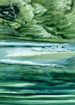 "Waters Edge" by Julie Nusbaum, Shawano WI - Watercolor on Yupo - SOLD